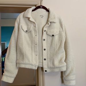 art class - XL (14/16) cream cozy teddy jacket EUC